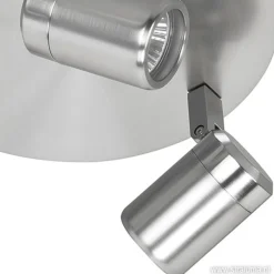 Plafondspot rond Rain 3-l nikkel IP44></noscript>Straluma Discount