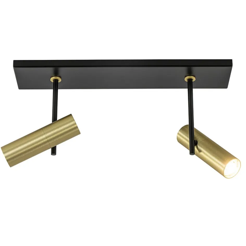 Plafondspot Trend 2L zwart/goud mini gu10>Straluma Best