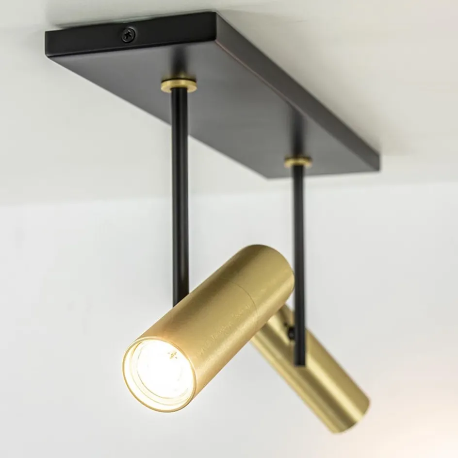 Plafondspot Trend 2L zwart/goud mini gu10>Straluma Best