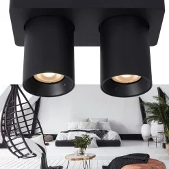 Plafondspot tube 2-L zwart incl.gu10 dtw></noscript>Straluma Discount