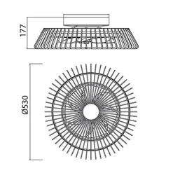 Plafondventilator mini wit inclusief dimbaar LED></noscript>Straluma Outlet