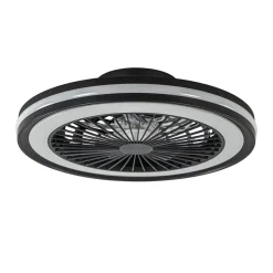 Plafondventilator zwart inclusief dimbaar LED en kleur>Straluma Best