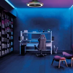 Plafondventilator zwart inclusief dimbaar LED en kleur></noscript>Straluma Best