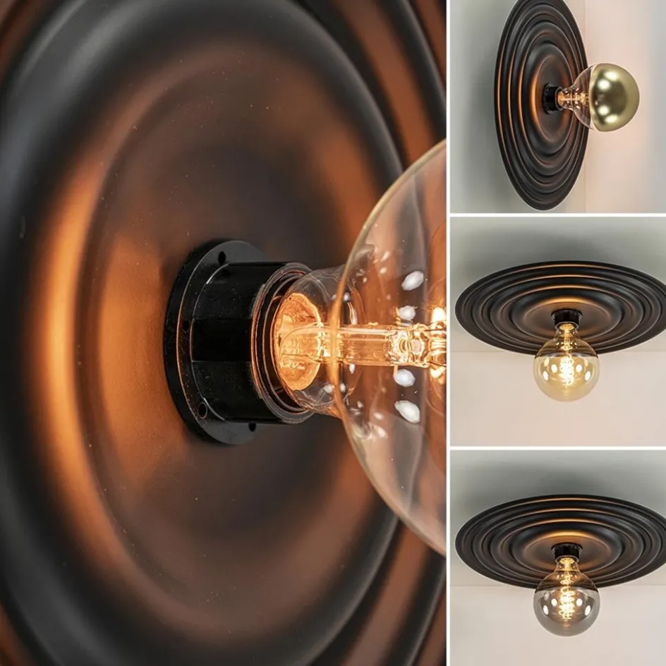 Plafond/wandlamp Saturn 42cm zwart>Straluma Online