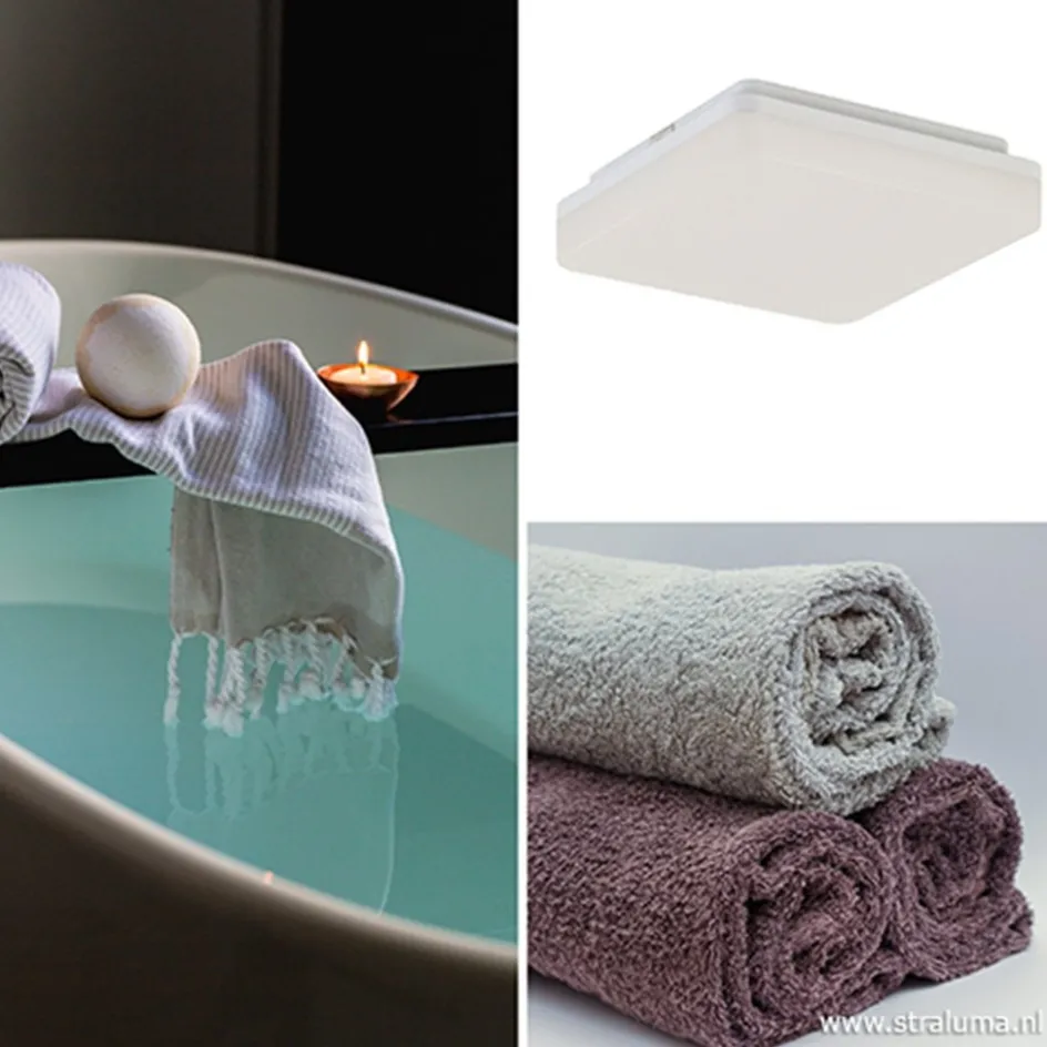 Plafonnière Basic square wit 3000K IP44>Straluma Outlet