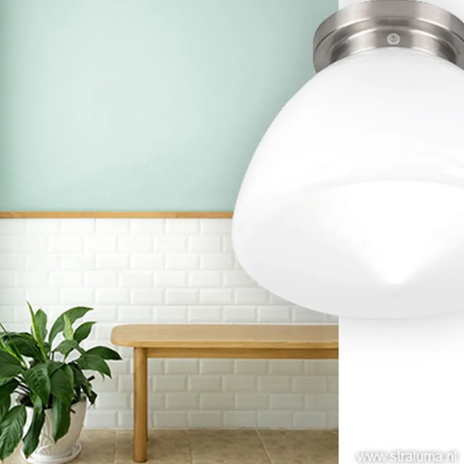 Plafonnière Glasgow art deco chroom glas>Straluma Outlet