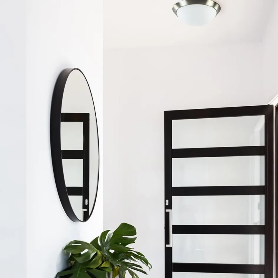 Plafonnière modern met staal en glas>Straluma