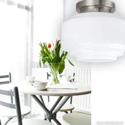 Plafonnière retro opaal glas/staal><noscript><img width=