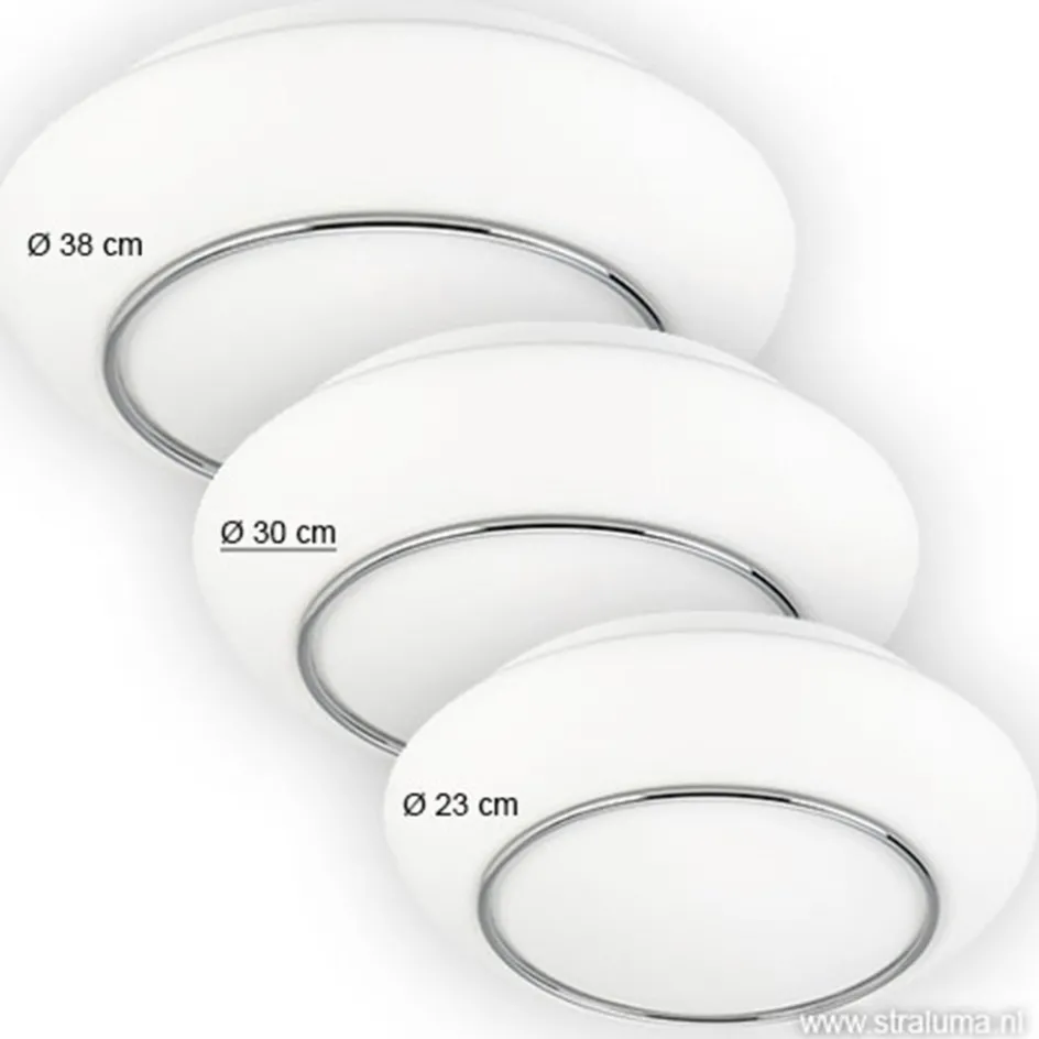 Plafonnière Tornado chroom/wit 30cm IP44>Straluma Discount