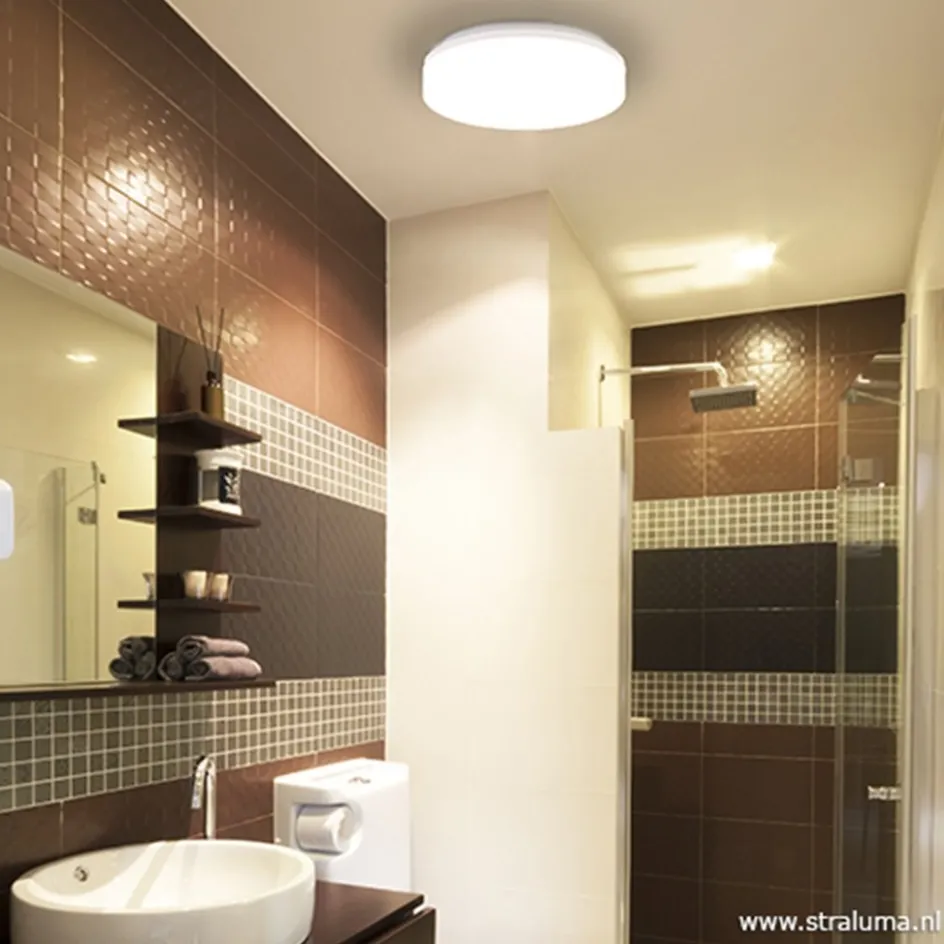 Plafonnière wit 27cm led 3000k IP44>Straluma Hot