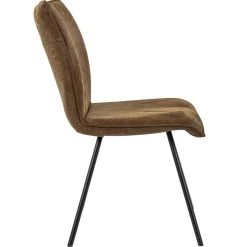 PU lederen eetkamerstoel camel met smalle zwarte pootjes><noscript><img width=