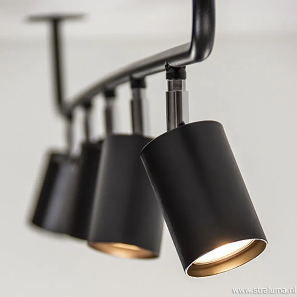 Rail zwart 5-lichts 160cm gu10>Straluma Best