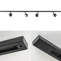 Railsysteem 1-fase zwart inclusief 4 ronde spots></noscript>Straluma Sale