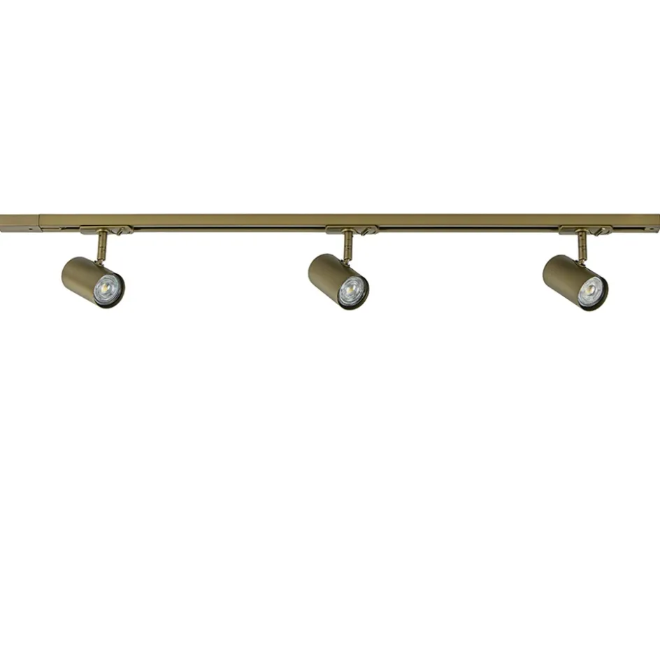 Railsysteem set 1 m met 3 GU10 spots brons>Straluma Best