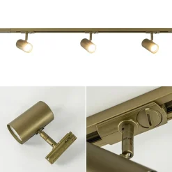 Railsysteem set 1 m met 3 GU10 spots brons><noscript><img width=