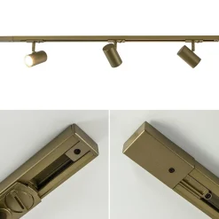 Railsysteem set 1 m met 3 GU10 spots brons><noscript><img width=