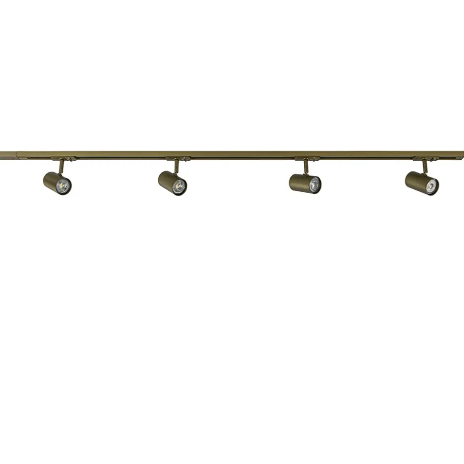 Railsysteem set 1,5 m met 4 GU10 spots brons>Straluma Online