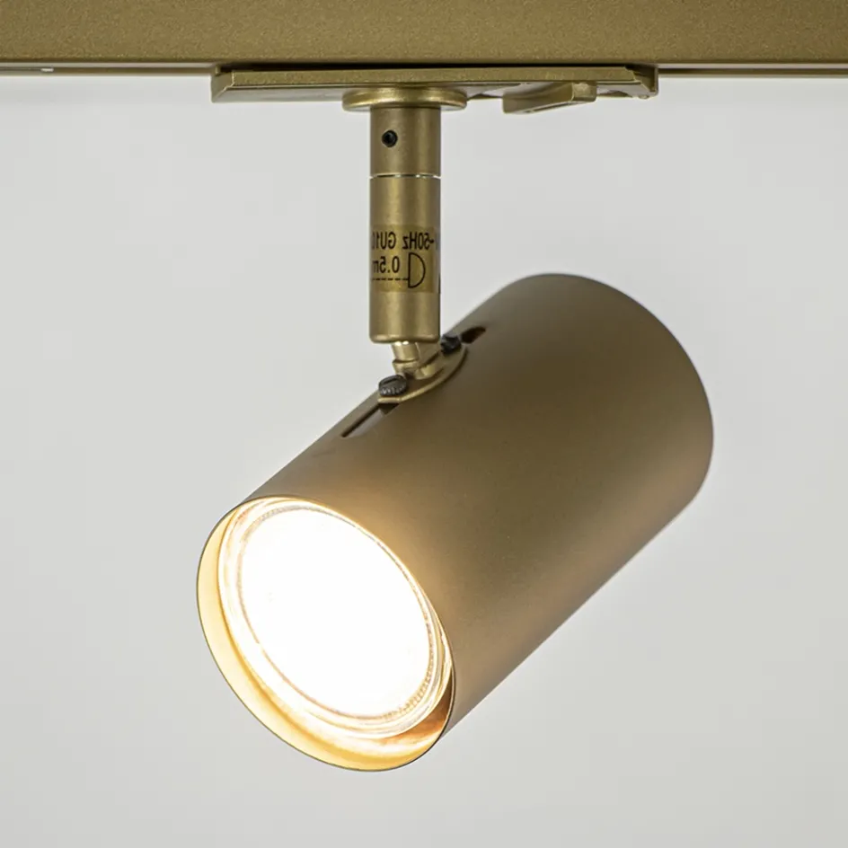 Railsysteem set 1,5 m met 4 GU10 spots brons>Straluma Online