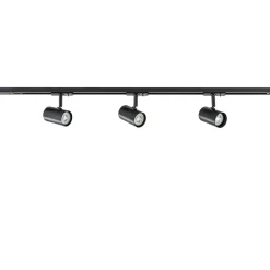 Railsysteem zwart 1mtr compleet met 3xspot>Straluma Outlet