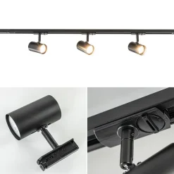 Railsysteem zwart 1mtr compleet met 3xspot></noscript>Straluma Outlet