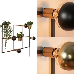 Rechthoekig wandrek met plantenpotten en E27 fittingen><noscript><img width=