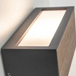 Rechthoekige buitenlamp donker grijs/hout></noscript>Straluma Clearance