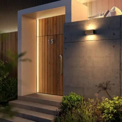 Rechthoekige buitenlamp donker grijs/hout></noscript>Straluma Clearance