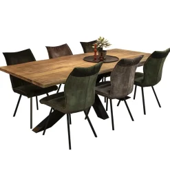 Rechthoekige eettafel mango hout met kruispoot></noscript>Straluma Discount