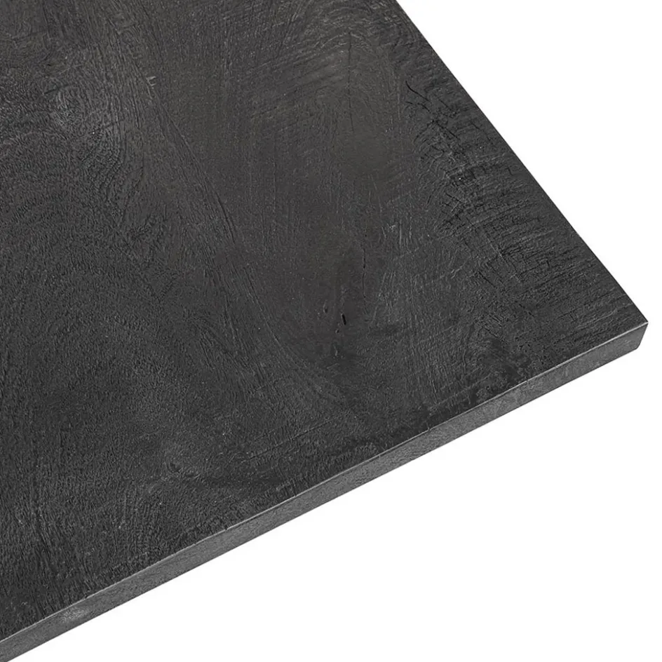 Rechthoekige eettafel zwart mangohout met kruispoot 220 cm>Straluma Clearance