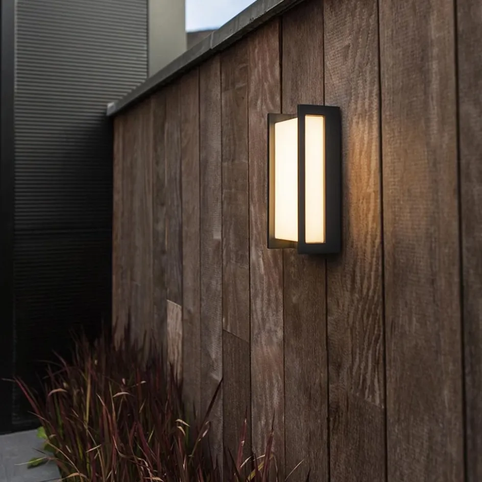 Rechthoekige LED buitenlamp donker grijs IP54>Straluma Online