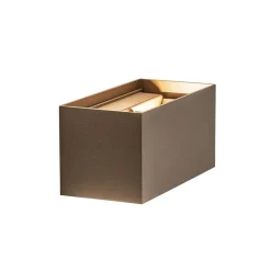 Rechthoekige LED buitenlamp aluminium bruin>Straluma New