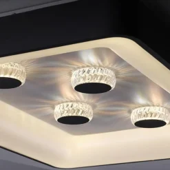 Rechthoekige LED plafondlamp zwart met kristaleffect></noscript>Straluma Hot