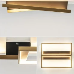 Rechthoekige LED plafondlamp zwart goud design></noscript>Straluma Discount
