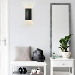 Rechthoekige wandlamp mat zwart G9><noscript><img width=