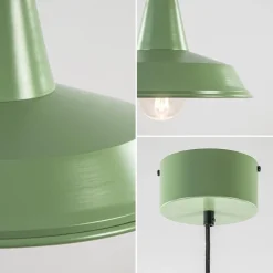 Retro metalen hanglamp groen met wit></noscript>Straluma