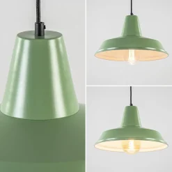 Retro metalen hanglamp groen met wit></noscript>Straluma