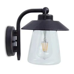 Robuuste buitenlamp wand zwart met roest en glas>Straluma Discount