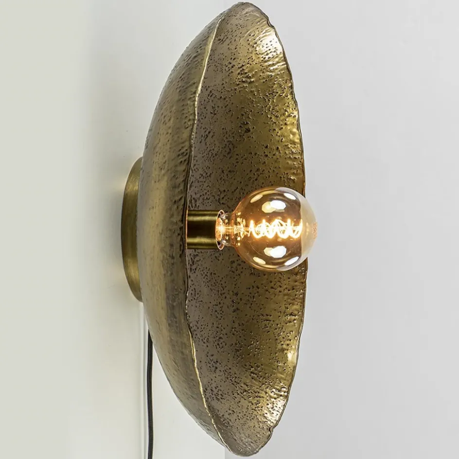 Robuuste wandlamp Neva rond 50 cm antiek brons>Straluma Discount