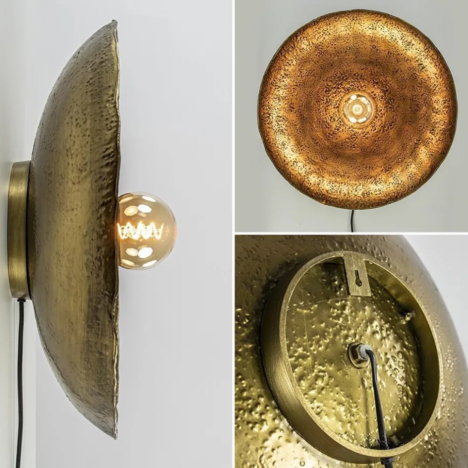 Robuuste wandlamp Neva rond 50 cm antiek brons>Straluma Discount