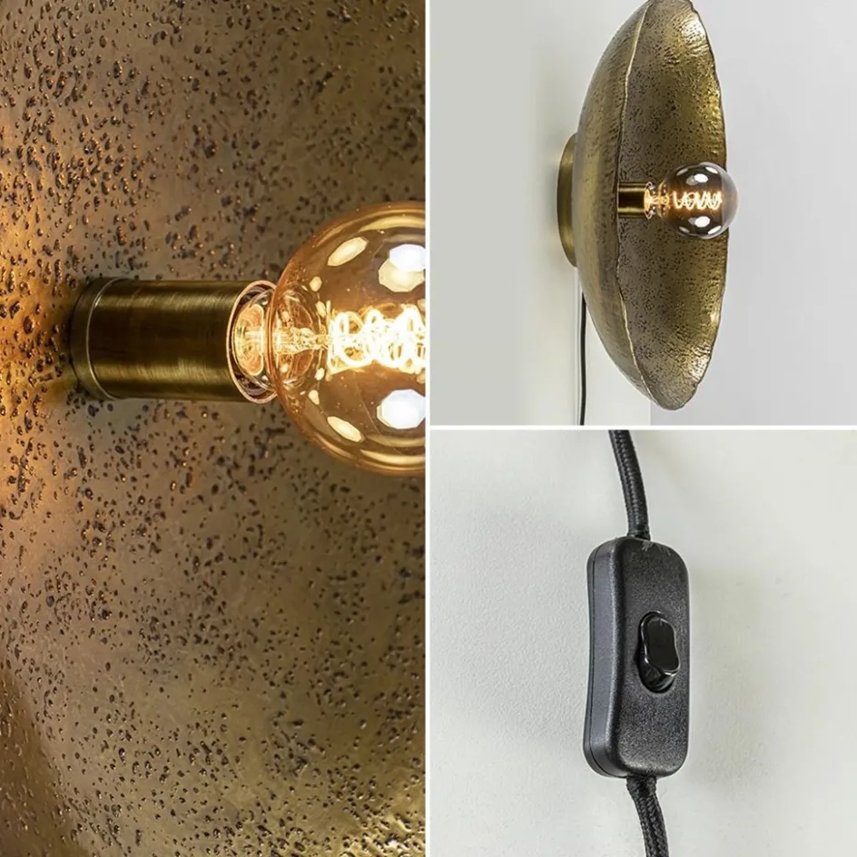 Robuuste wandlamp Neva rond 50 cm antiek brons>Straluma Discount