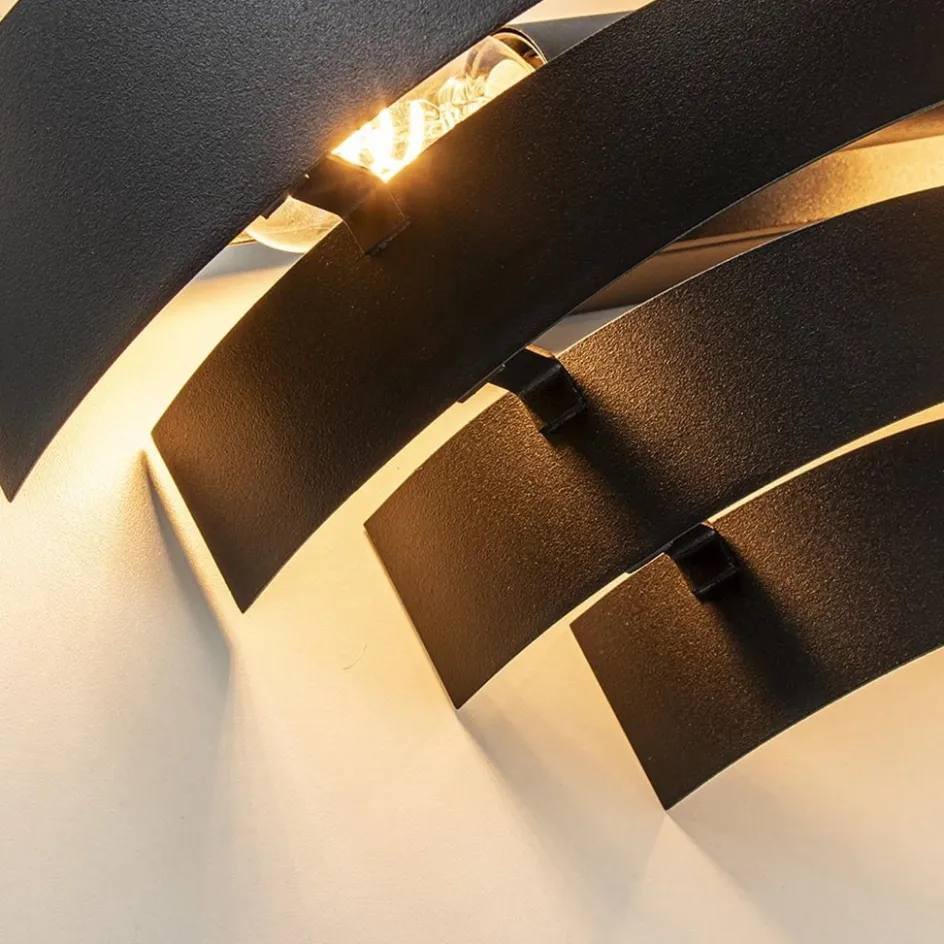Robuuste wandlamp zwarte ringen>Straluma Hot