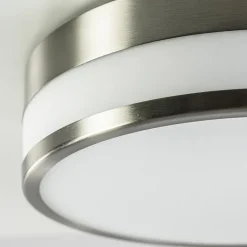 Ronde badkamer plafonnière nikkel met opaal glas><noscript><img width=