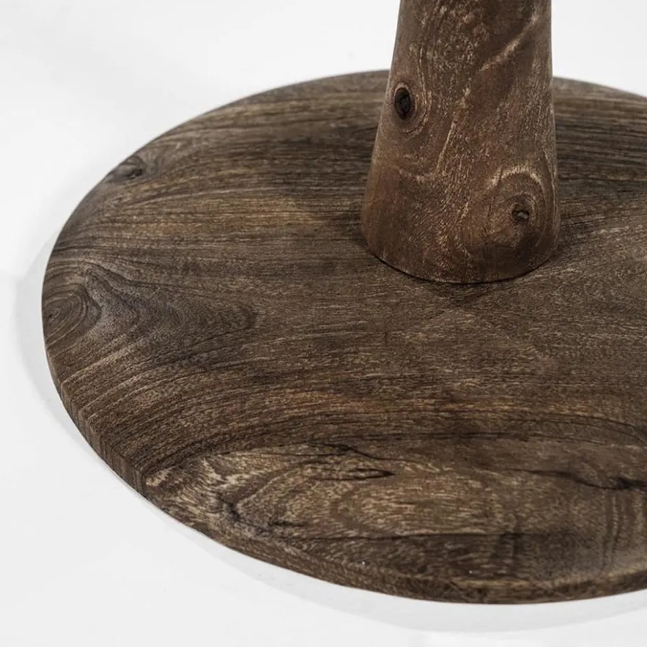 Ronde eetkamertafel bruin glas met mango houten poot>Straluma Discount