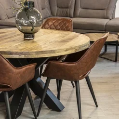 Ronde eettafel mangohout met zwarte poot Ø130 cm></noscript>Straluma Outlet