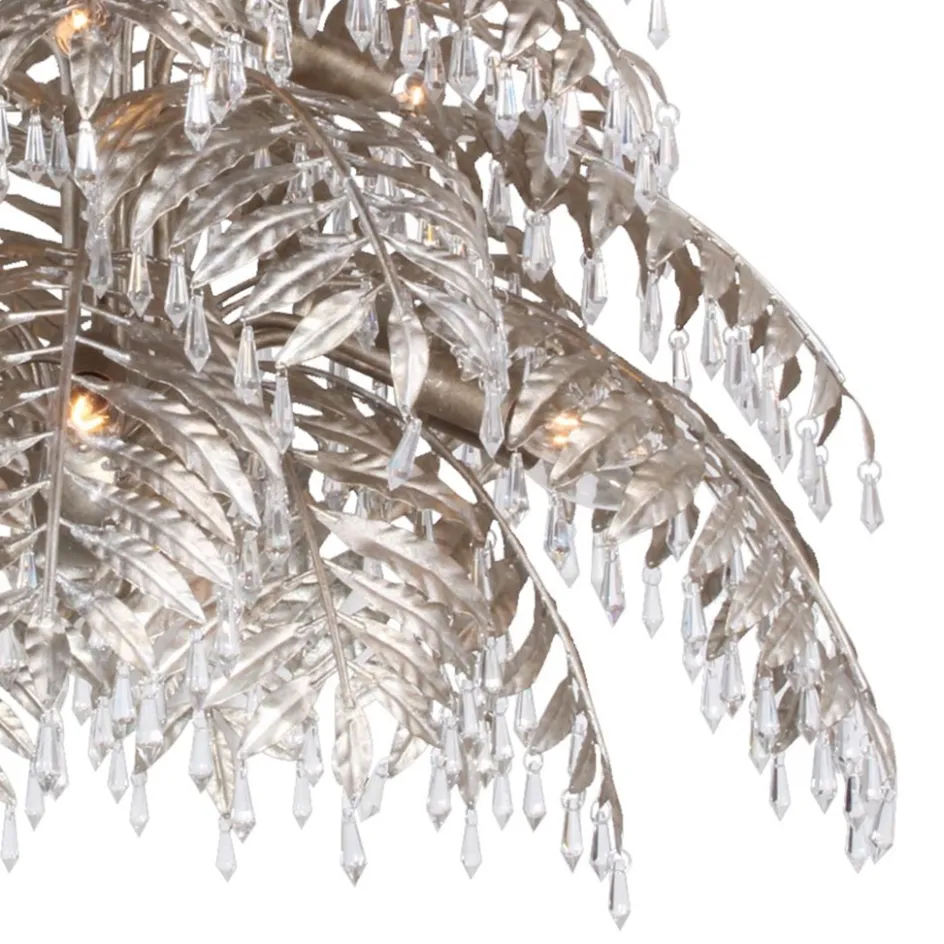 Ronde hanglamp palm ambachtelijk zilver>Straluma Online