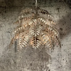 Ronde hanglamp palm ambachtelijk zilver><noscript><img width=