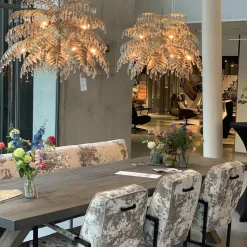 Ronde hanglamp palm ambachtelijk zilver><noscript><img width=