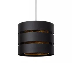 Ronde hanglamp zwart metaal met goud>Straluma Sale