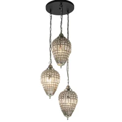Ronde 3-lichts hanglamp Charlene nikkel/kristal>Straluma New