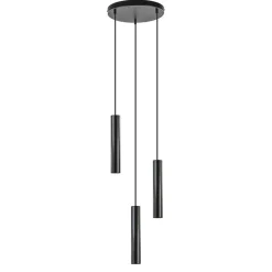 Ronde 3-lichts hanglamp cilinders mat zwart>Straluma Outlet